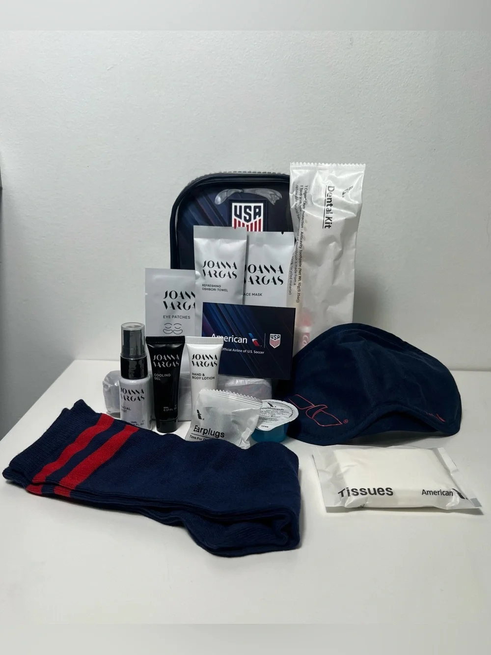American Airlines FIFA Team USA World Cup Amenity Kit Clear Crossbody Sling Bag